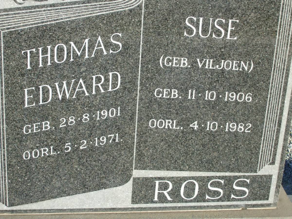 ROSS Thomas Edward 1901-1971 &amp; Susie VILJOEN 1906-1982