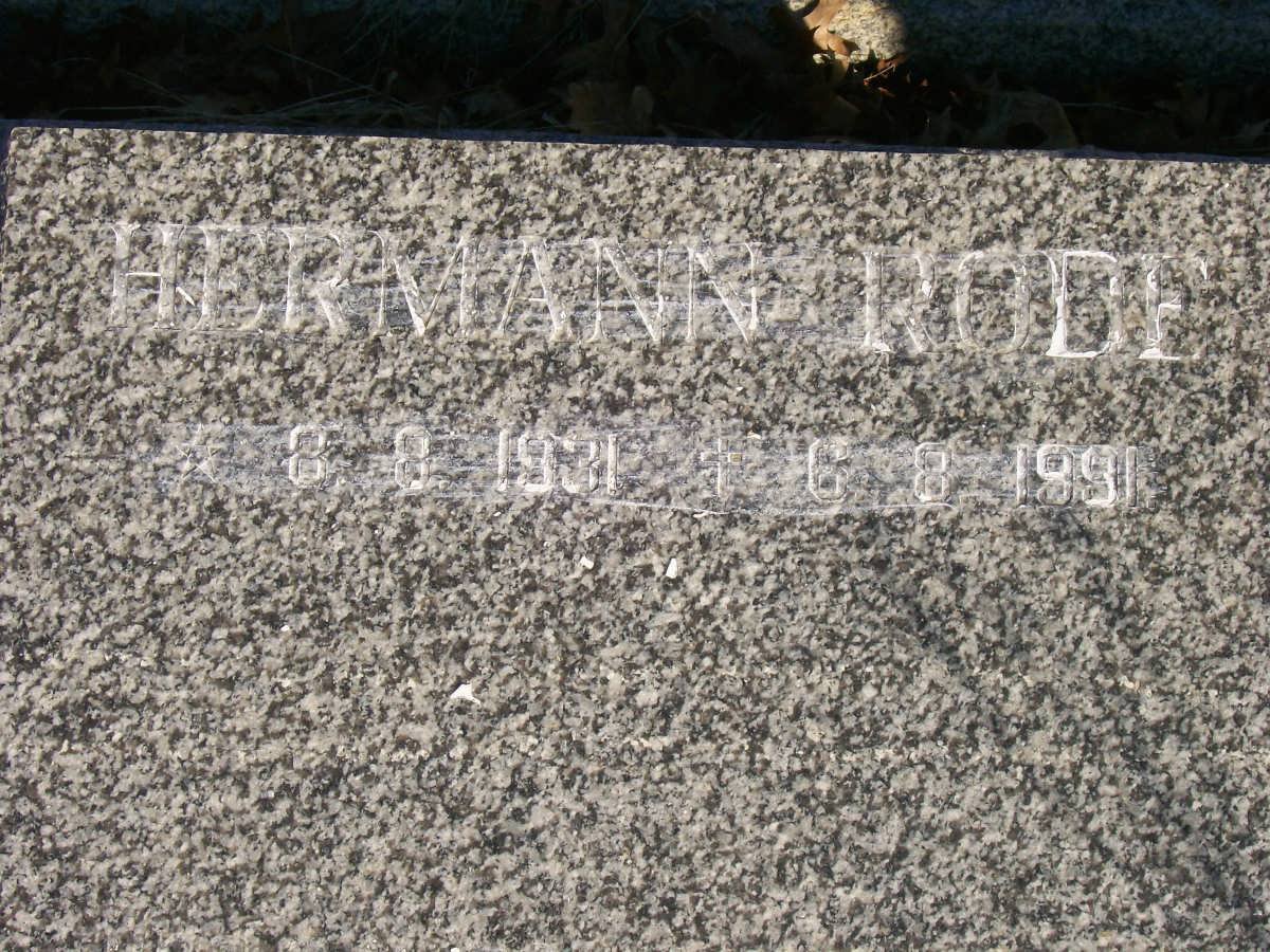 RODE Hermann 1931-1991