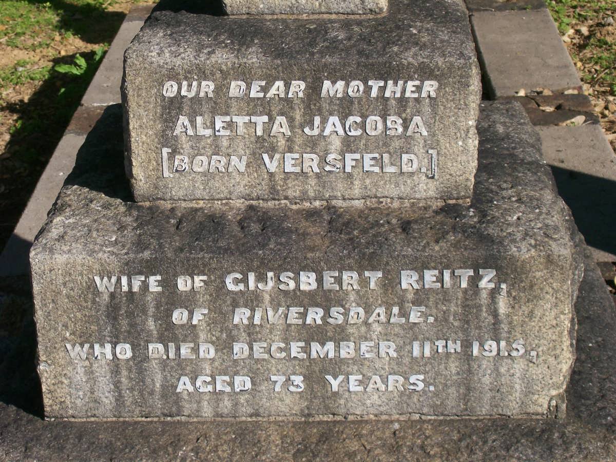 REITZ Aletta Jacoba nee VERSFELD -1915