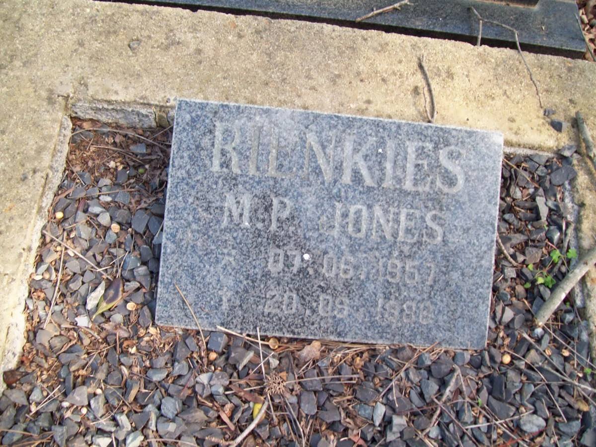 RIENKIES  M.P.  nee JONES 1957-1988