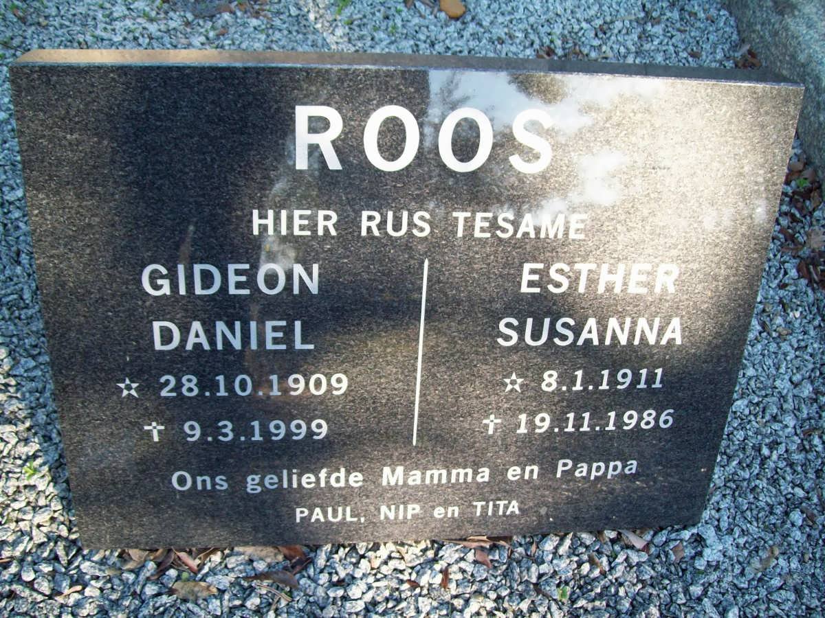ROOS Gideon Daniel 1909-1999 &amp; Esther Susanna 1911-1986
