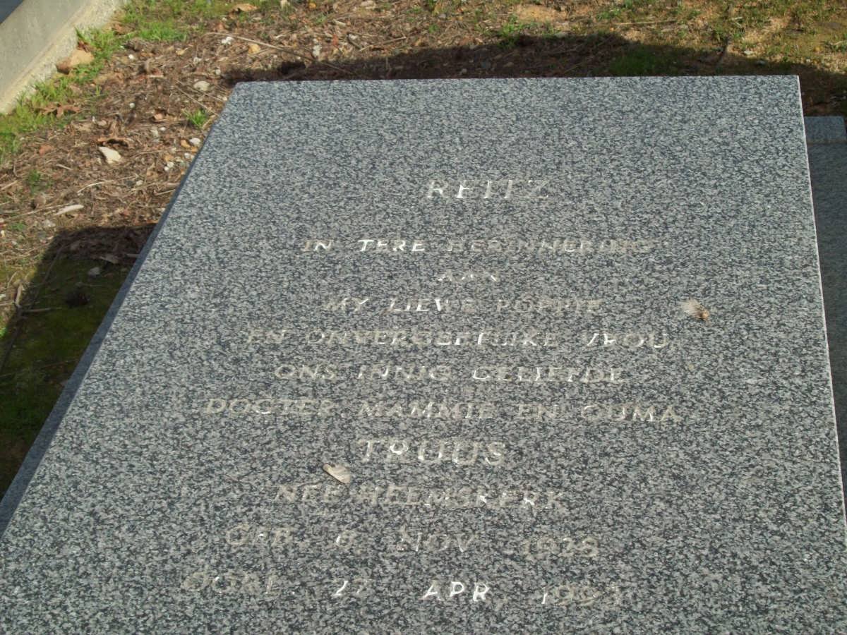 REITZ Truus nee  HEEMSKERK 1928-1993