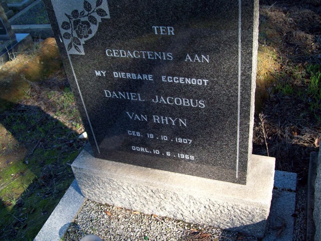 RHYN Daniel Jacobus, van 1907-1969