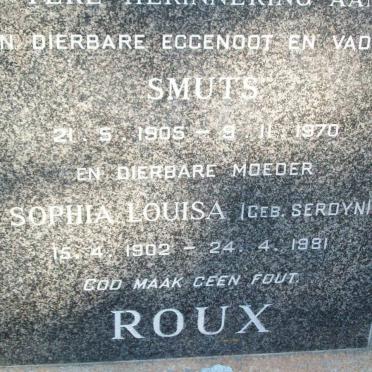 ROUX Smuts 1905-1970 &amp; Louisa SERDYN 1902-1981