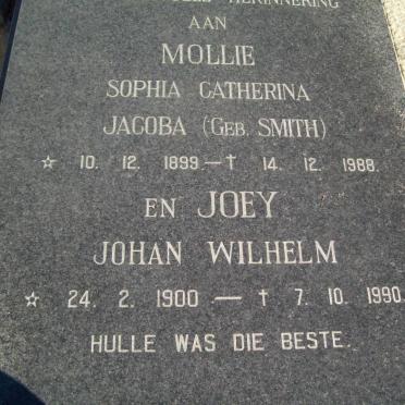 ROUX Johan Wilhelm 1900-1990 &amp; Sophia Catherina Jacoba SMITH 1898-1988 :: ? Roleen nee ROUX 1927-2004