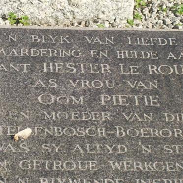 ROUX Petrus Jacobus, le 1882-1980 &amp; Hester Helena BURGER 1881-1957