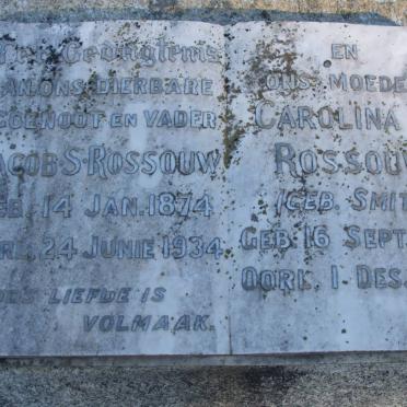 ROSSOUW Jacob S. 1874-1934 &amp; Carolina SMITH 1874-1948
