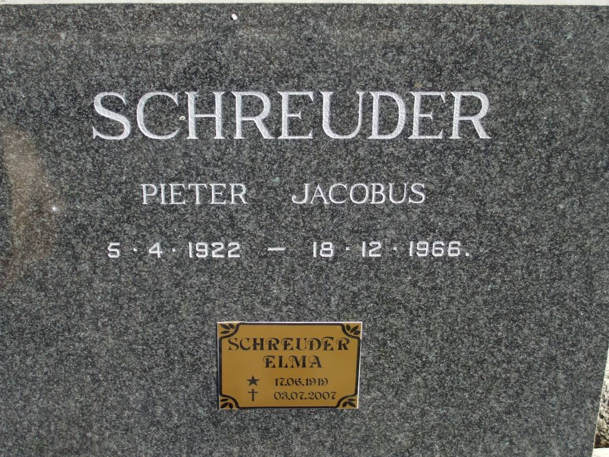 SCHREUDER Pieter Jacobus 1922-1966 &amp; Elma 1919-2007