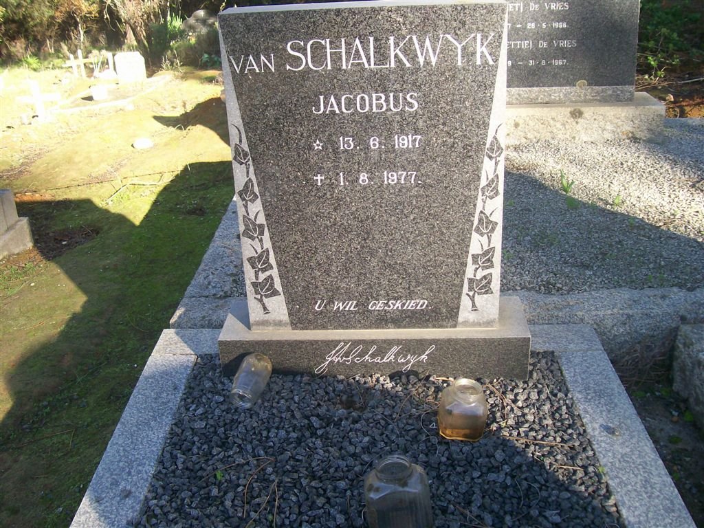 SCHALKWYK Jacobus, van 1917-1977