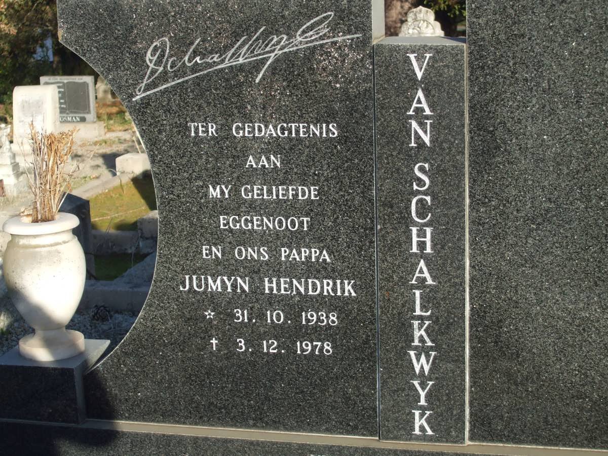 SCHALKWYK Jumyn Hendrik, van 1938-1978