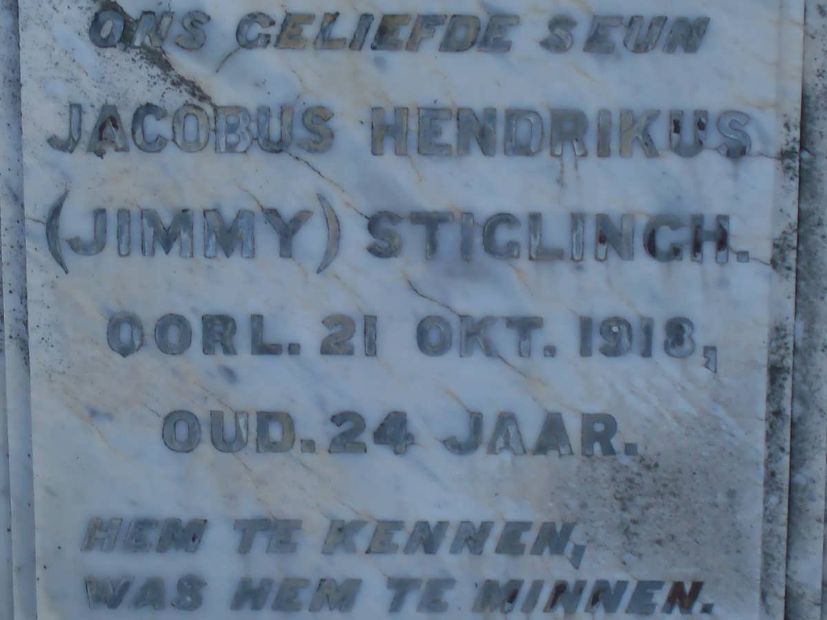 STIGLINGH Jacobus Hendrikus -1918