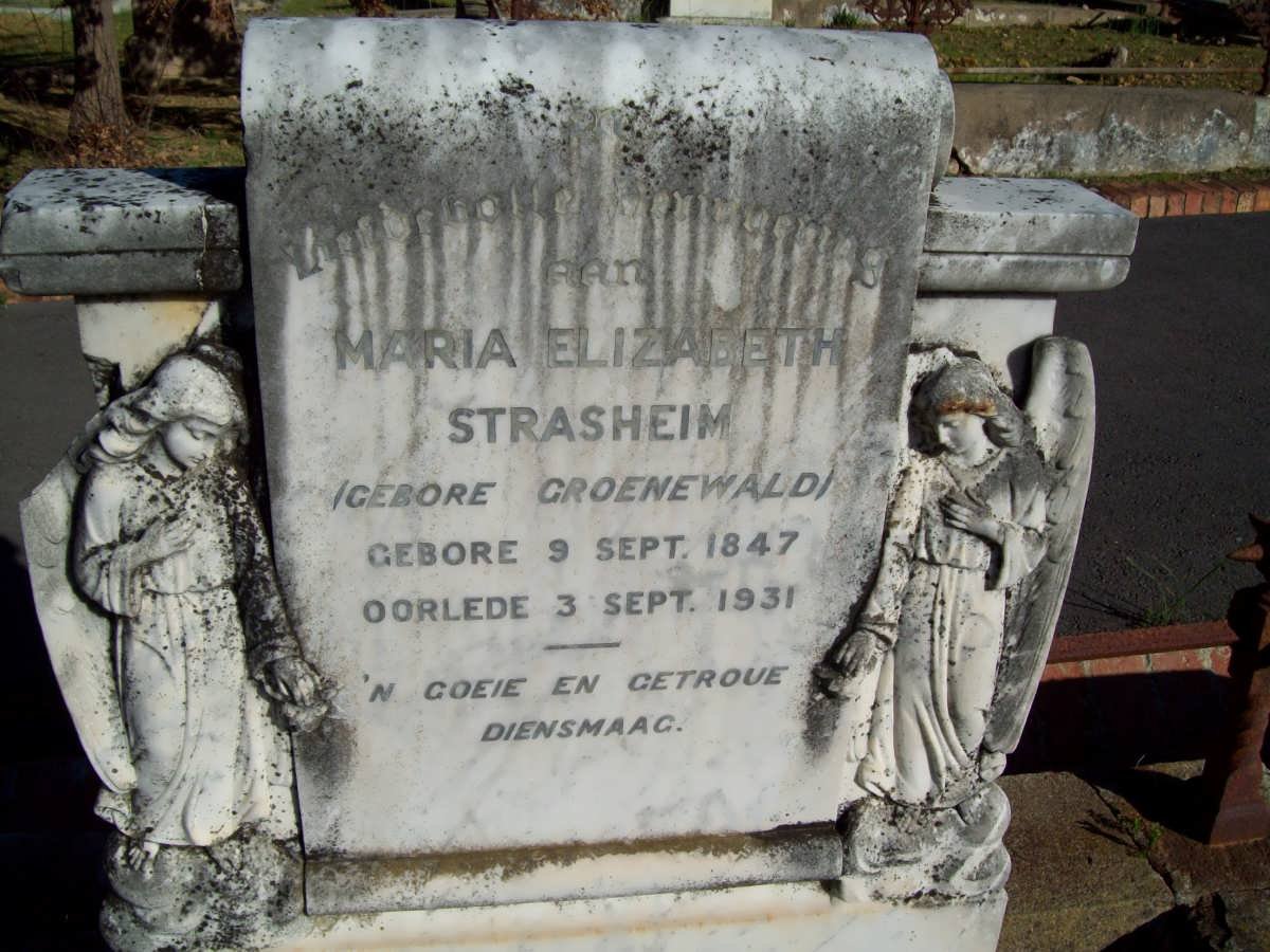 STRASHEIM Maria Elizabeth nee GROENEWALD 1847-1931