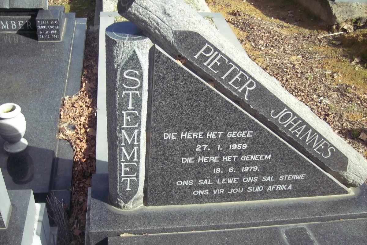 STEMMET Pieter Johannes 1959-1979