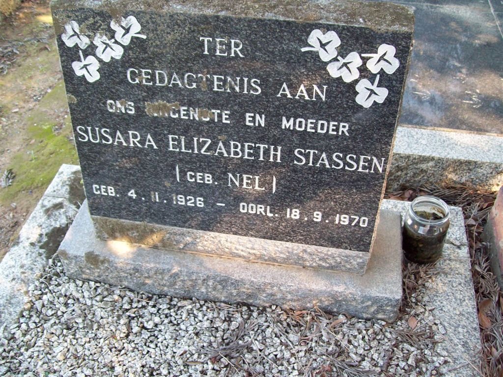 STASSEN Susara Elizabeth nee NEL 1926-1970