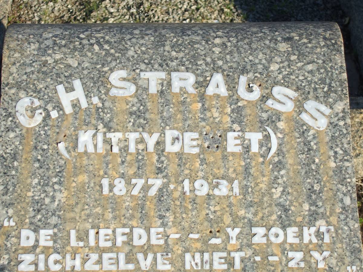 STRAUSS C.H. nee DE WET 1877-1931