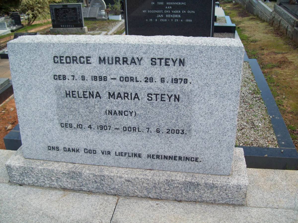 STEYN George Murray 1898-1978 &amp; Helena Maria 1907-2003