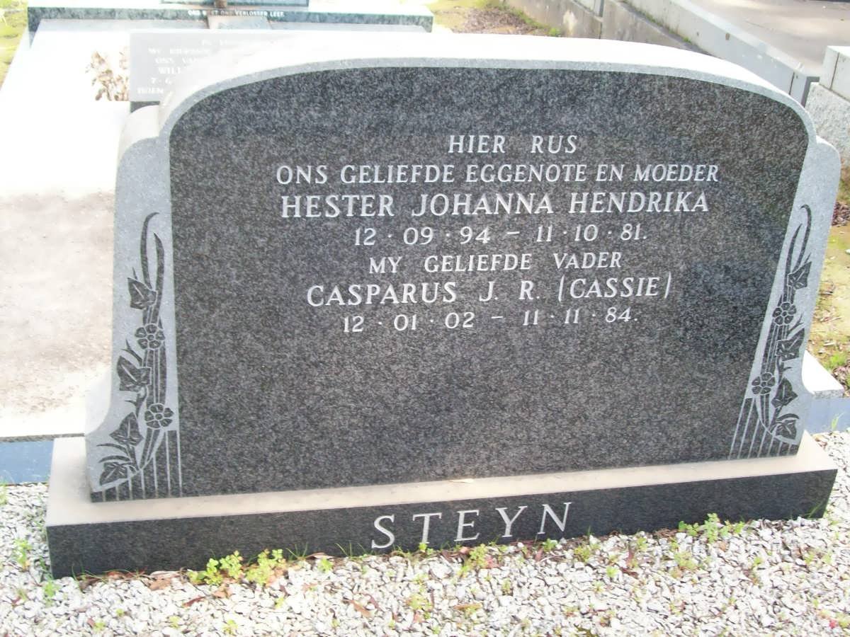 STEYN Casparus J.R. 1902-1984 &amp; Hester Hohanna Hendrika 1894-1981