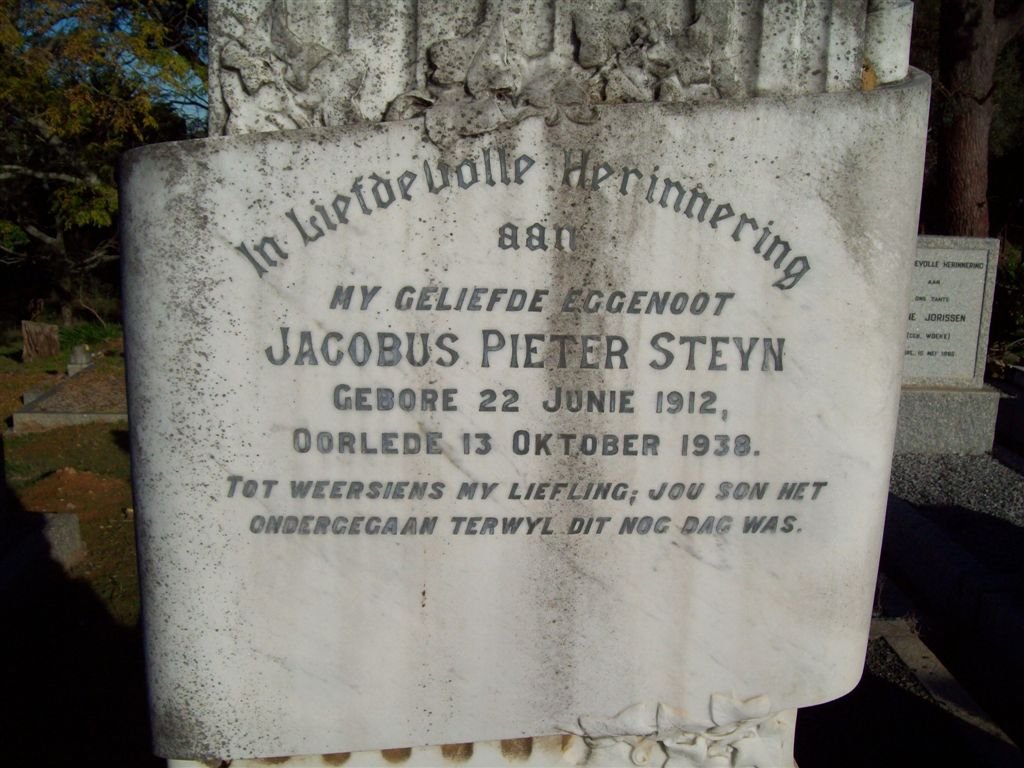 STEYN Jacobus Pieter 1912-1938