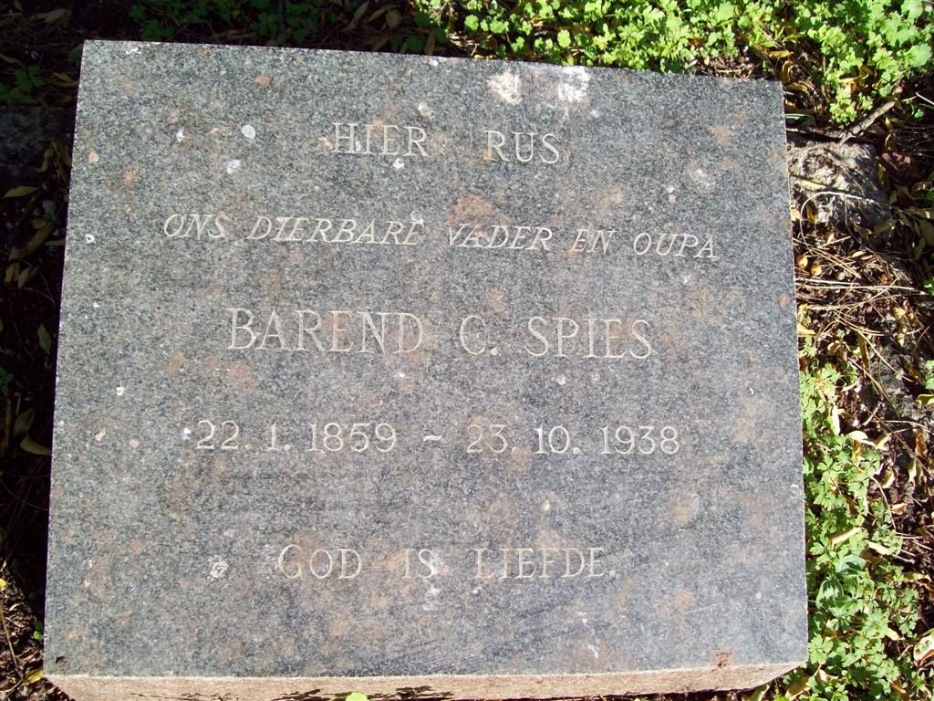 SPIES Barend C. 1859-1938