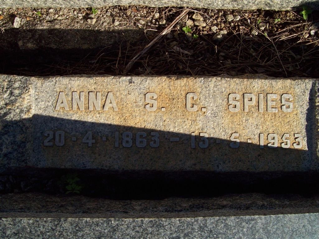 SPIES Anna S.C. 1863-1953