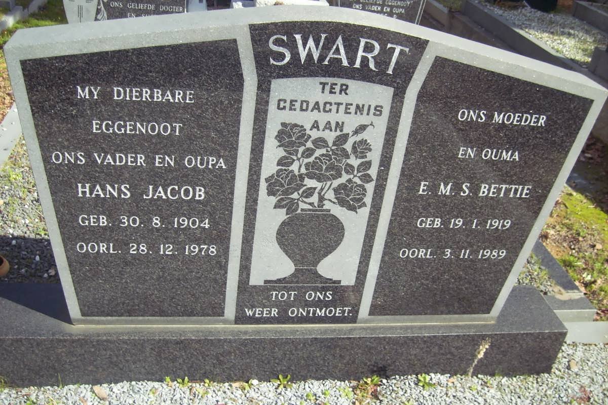 SWART Hans Jacob 1904-1978 &amp; E.M.S. 1919-1989