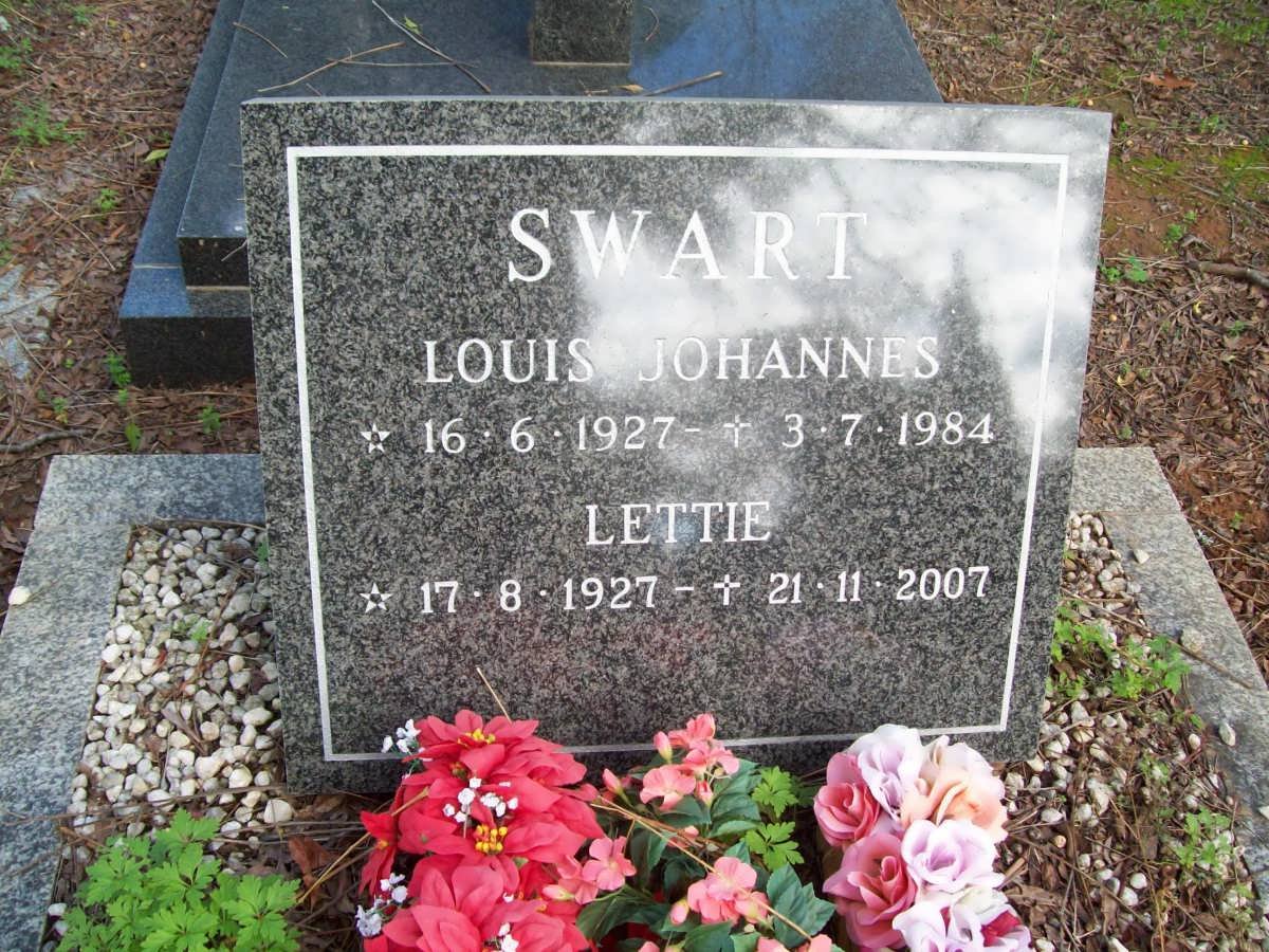 SWART Louis Johannes 1927-1984 &amp; Lettie 1927-2007