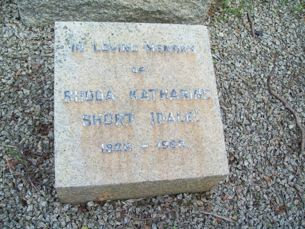 SHORT Rhoda Katharine nee DALE 1825-1988