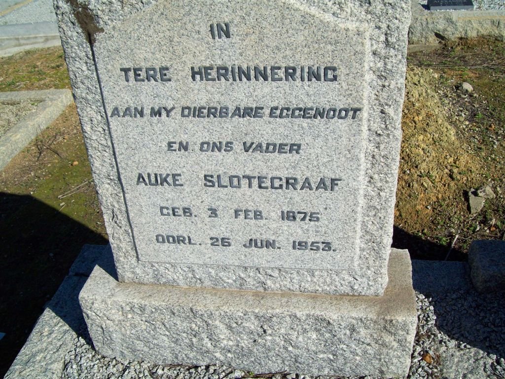 SLOTEGRAAF Auke 1875-1953