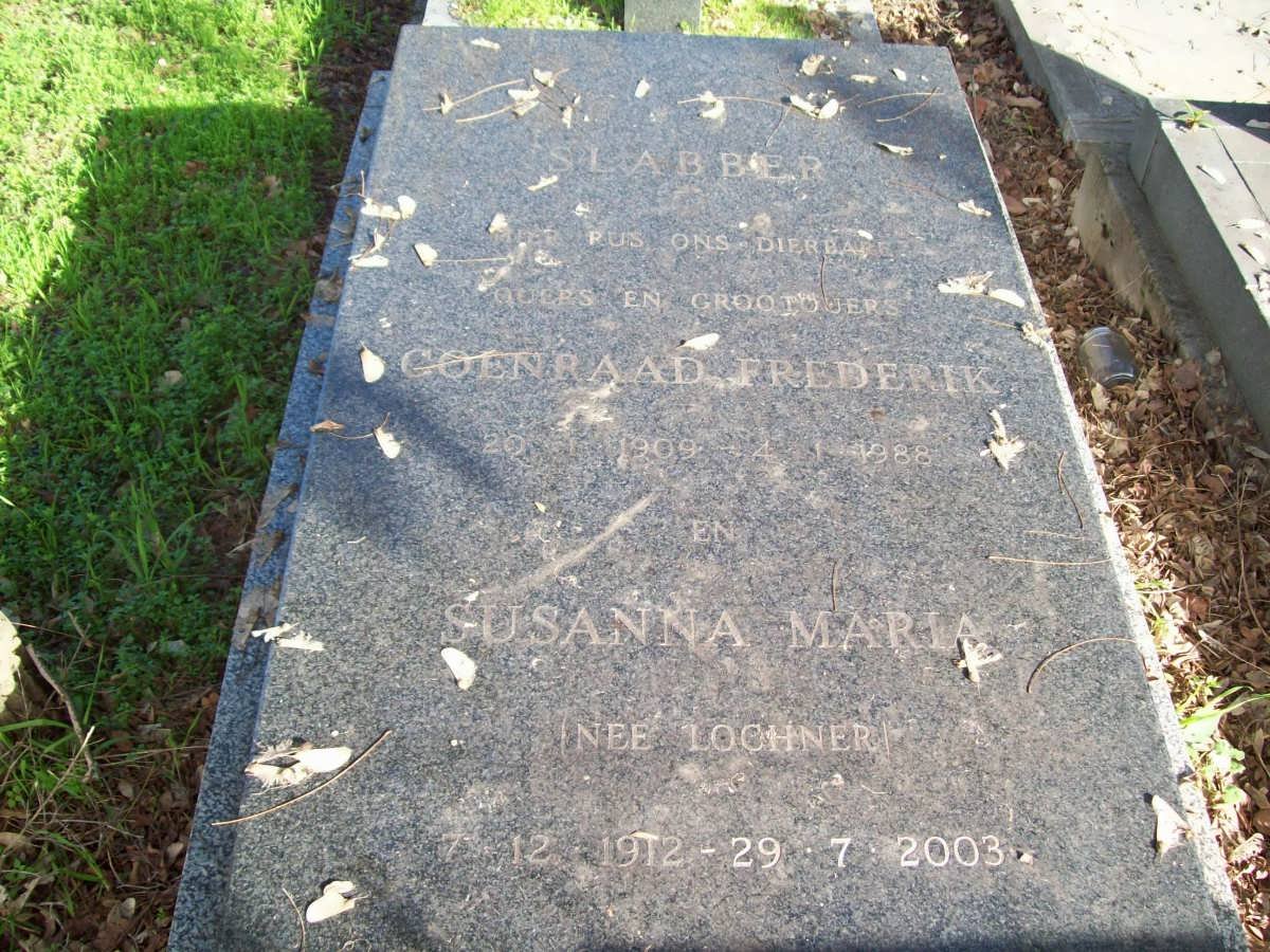 SLABBER Coenraad Frederik 1909-1988 &amp; Susanna Marie LOCHNER 1912-2003