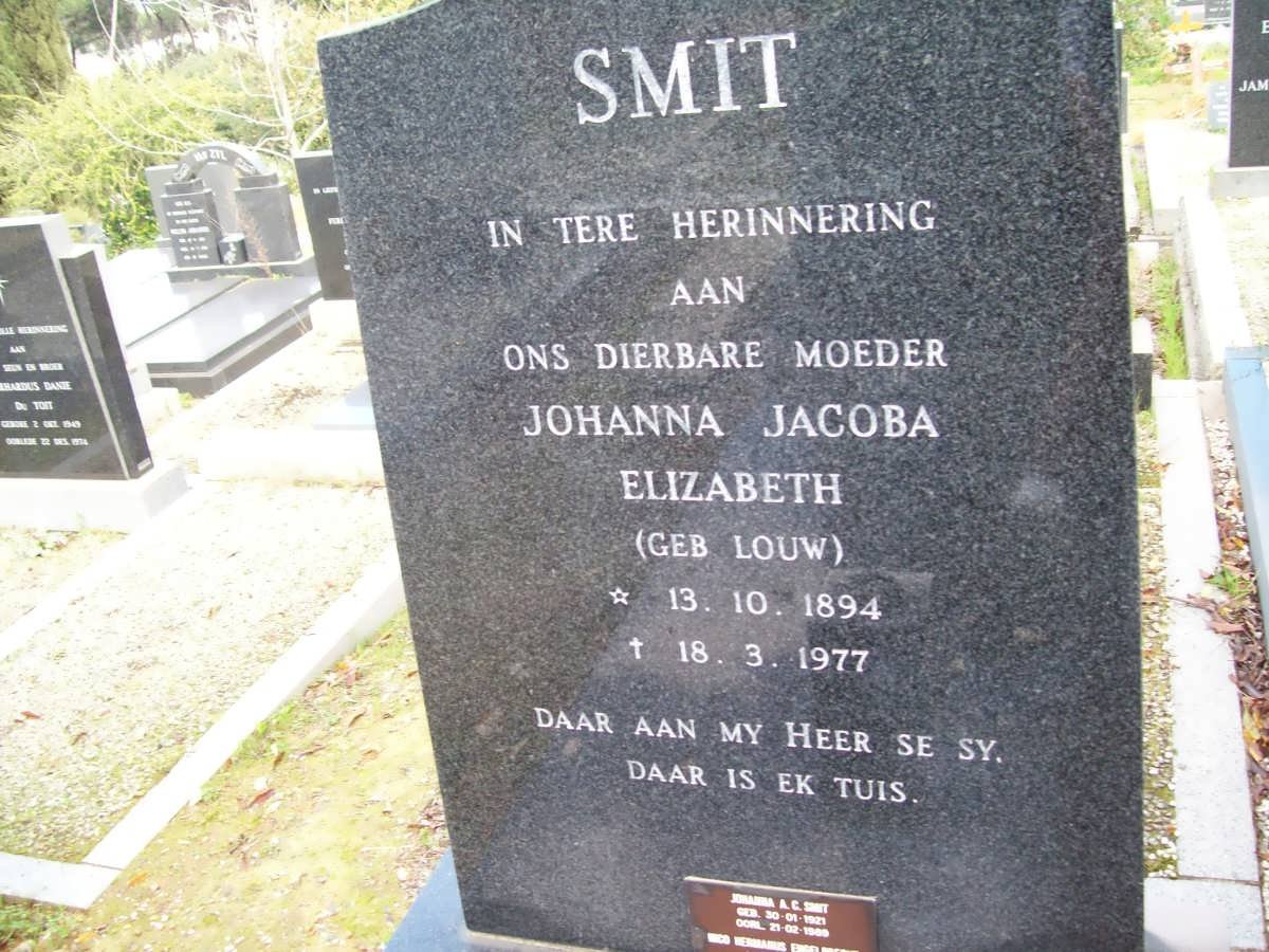 SMIT Johanna Jacoba Elizabeth nee LOUW 1894-1977