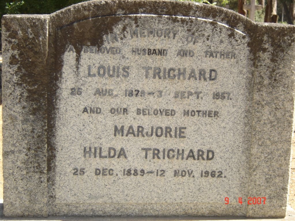 TRICHARD Louis 1879-1957 &amp; Marjorie Hilda 1889-1962