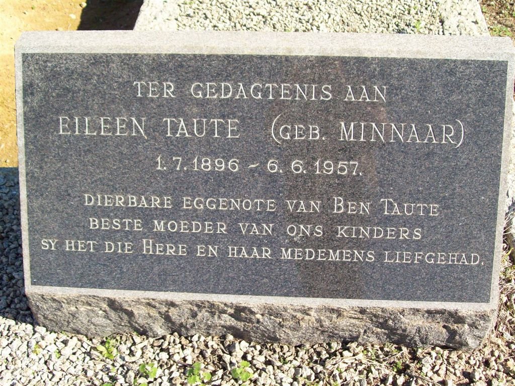 TAUTE Eileen nee MINNAAR 1896-1957