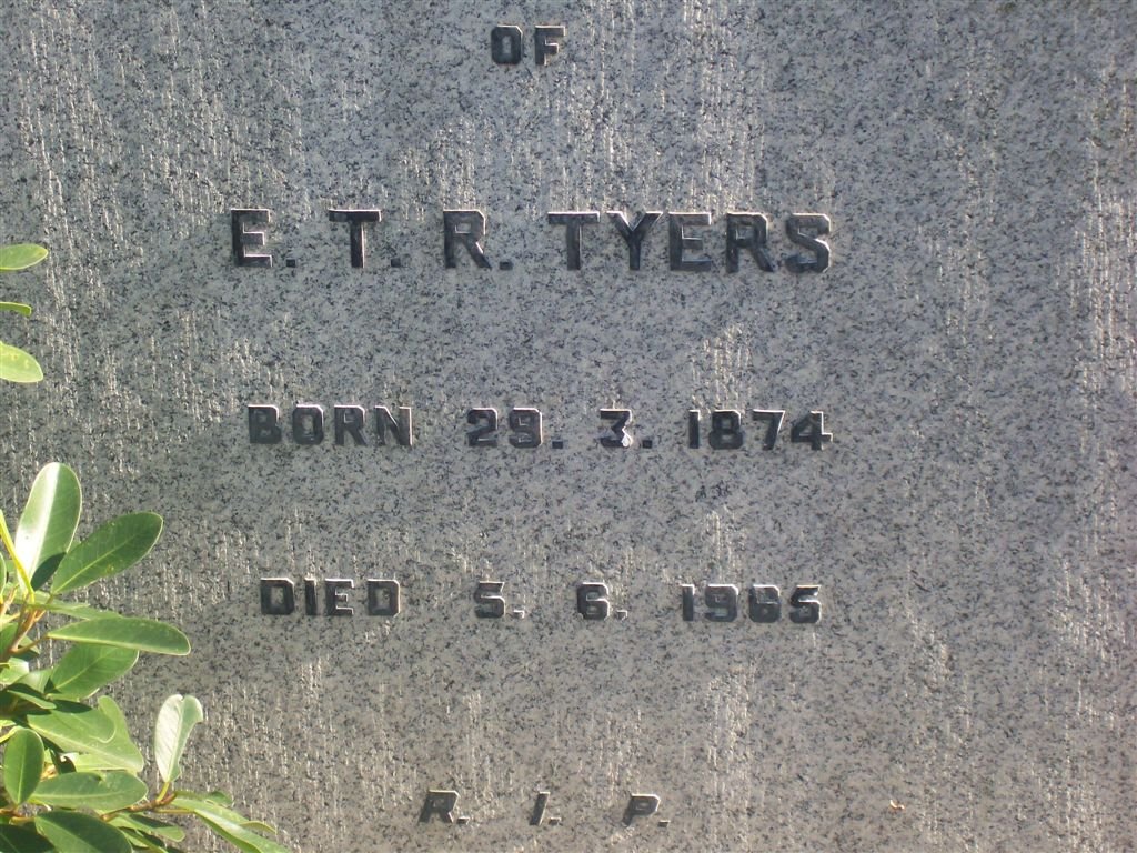TYERS E.T.R. 1874-1965