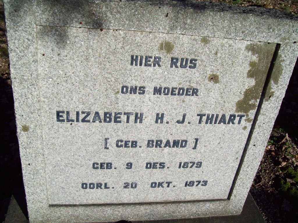 THIART Elizabeth H.J. nee BRAND 1879-1937