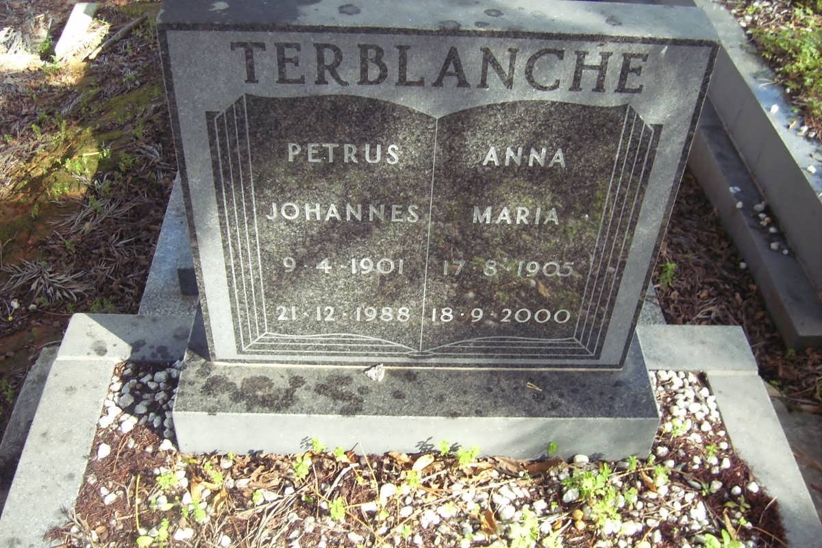TERBLANCHE Petrus Johannes 1901-1988 &amp; Anna Maria 1905-2000