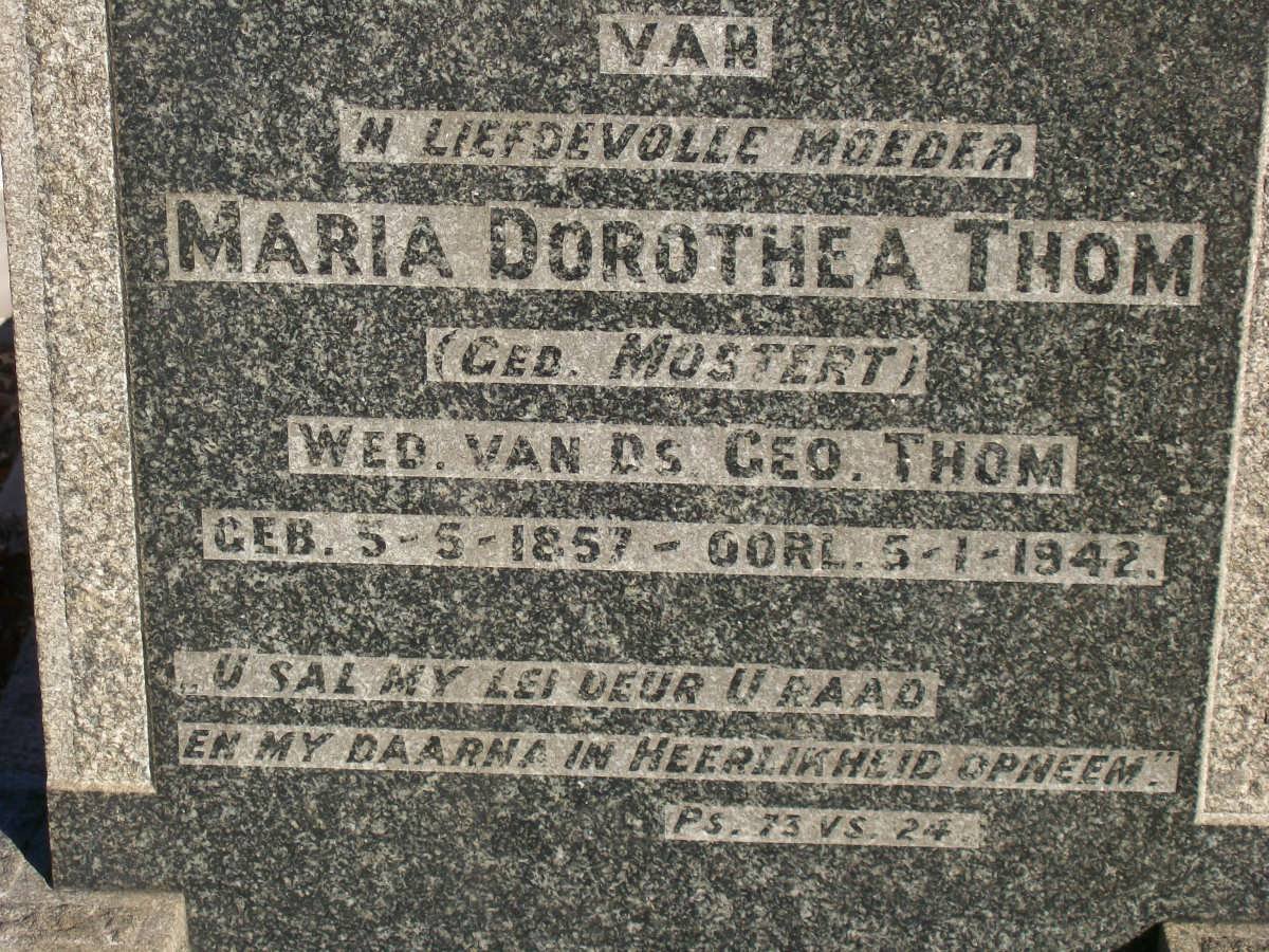 THOM Maria Dorothea nee MOSTERT 1857-1942