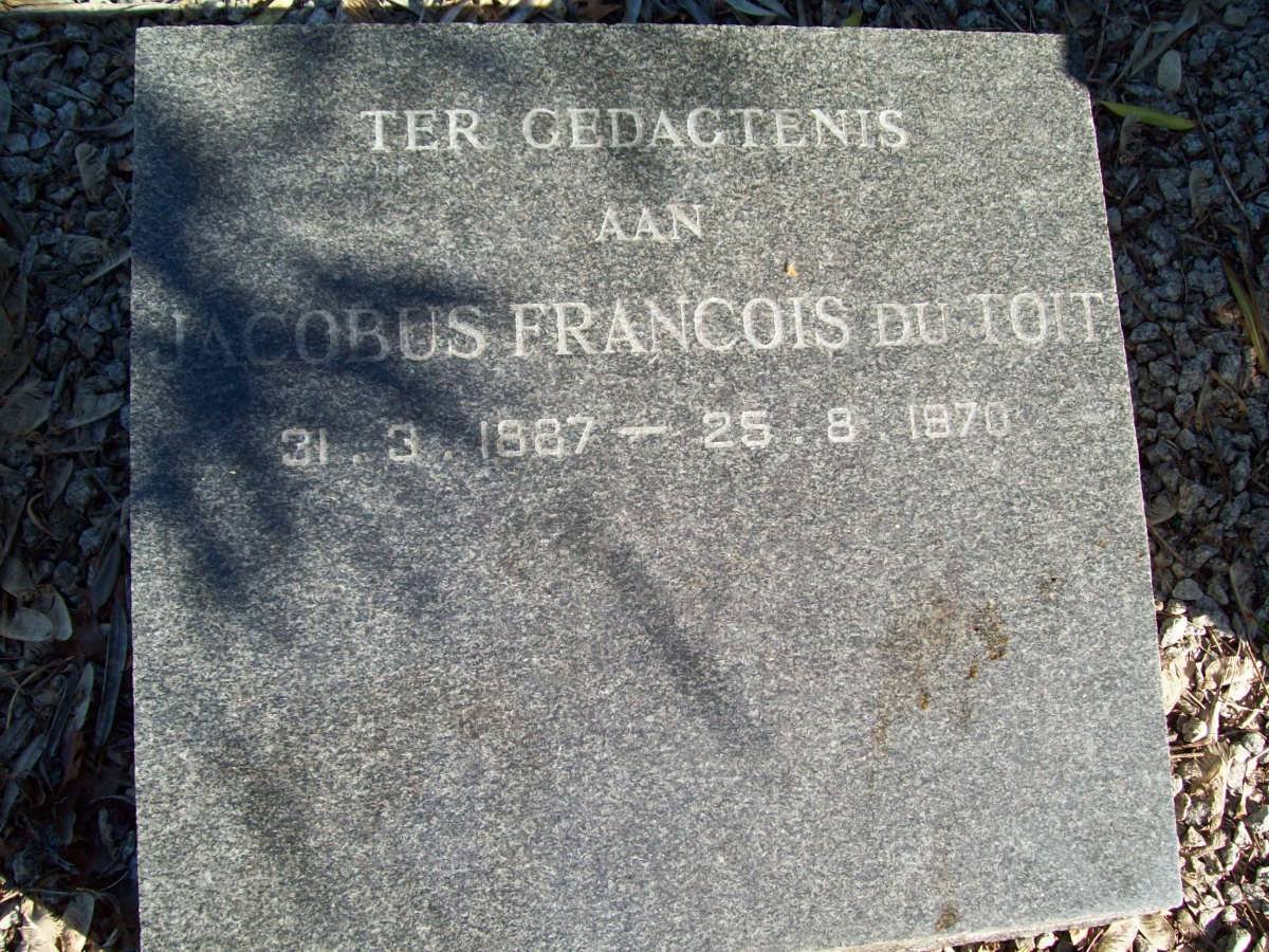 TOIT Jacobus Francois, du 1887-1970
