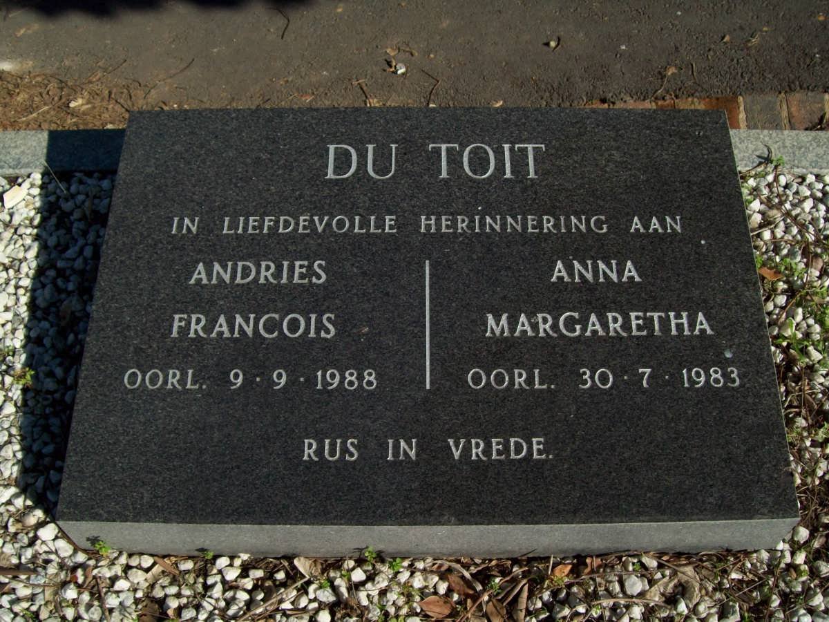 TOIT Andries Francois, du -1988 &amp; Anna Margaretha -1983