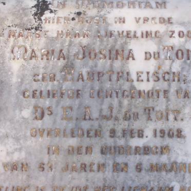 TOIT Maria Josina, du nee HAUPTFLEISCH -1908