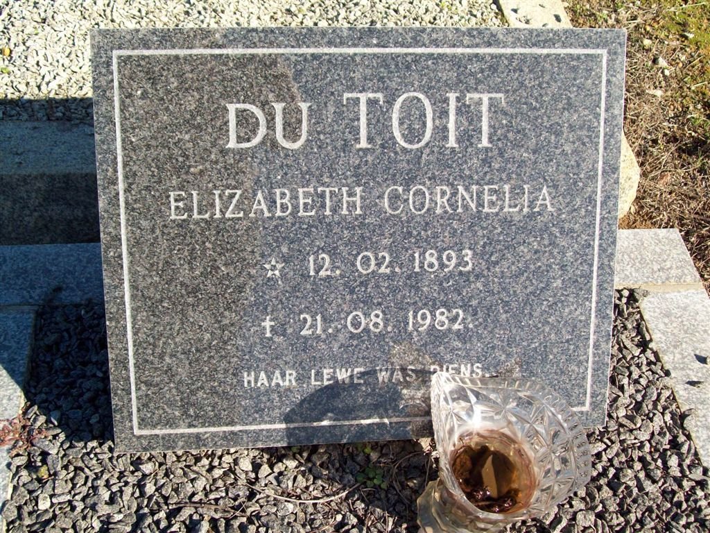 TOIT Elizabeth Cornelia, du 1893-1982