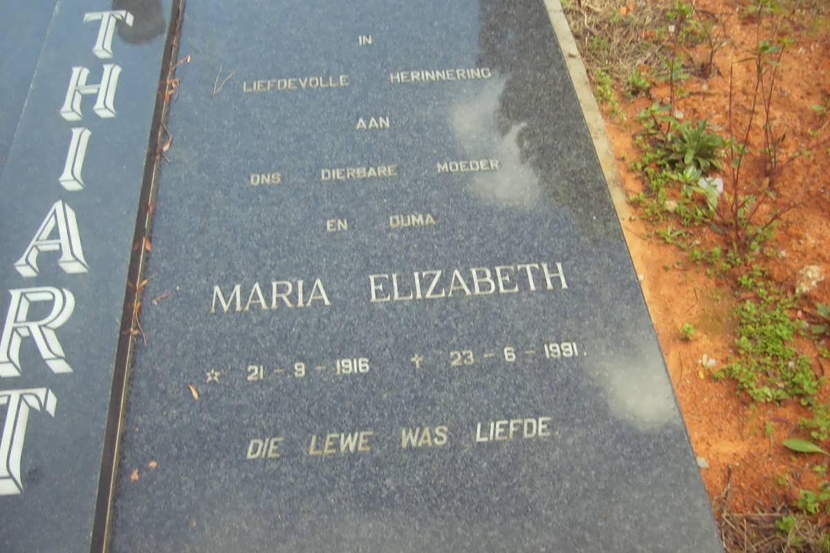 THIART Maria Elizabeth 1916-1991