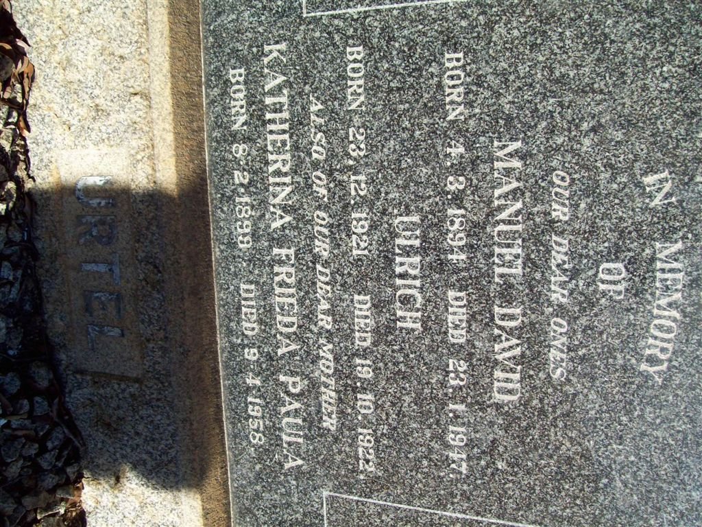 URTEL Manuel David 1894-1947 :: URTEL Ulrich 1921-1922