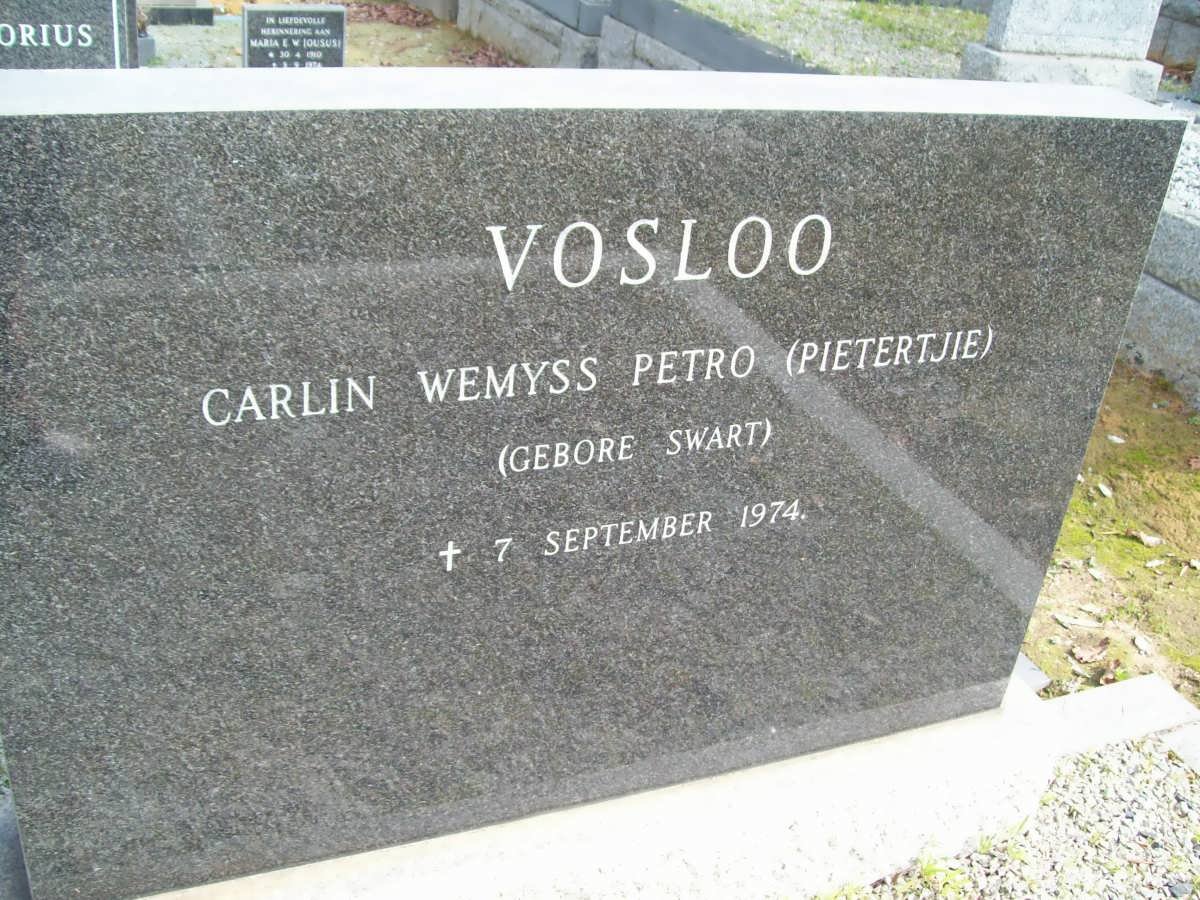 VOSLOO Carlin Wemyss Petro nee SWART -1974