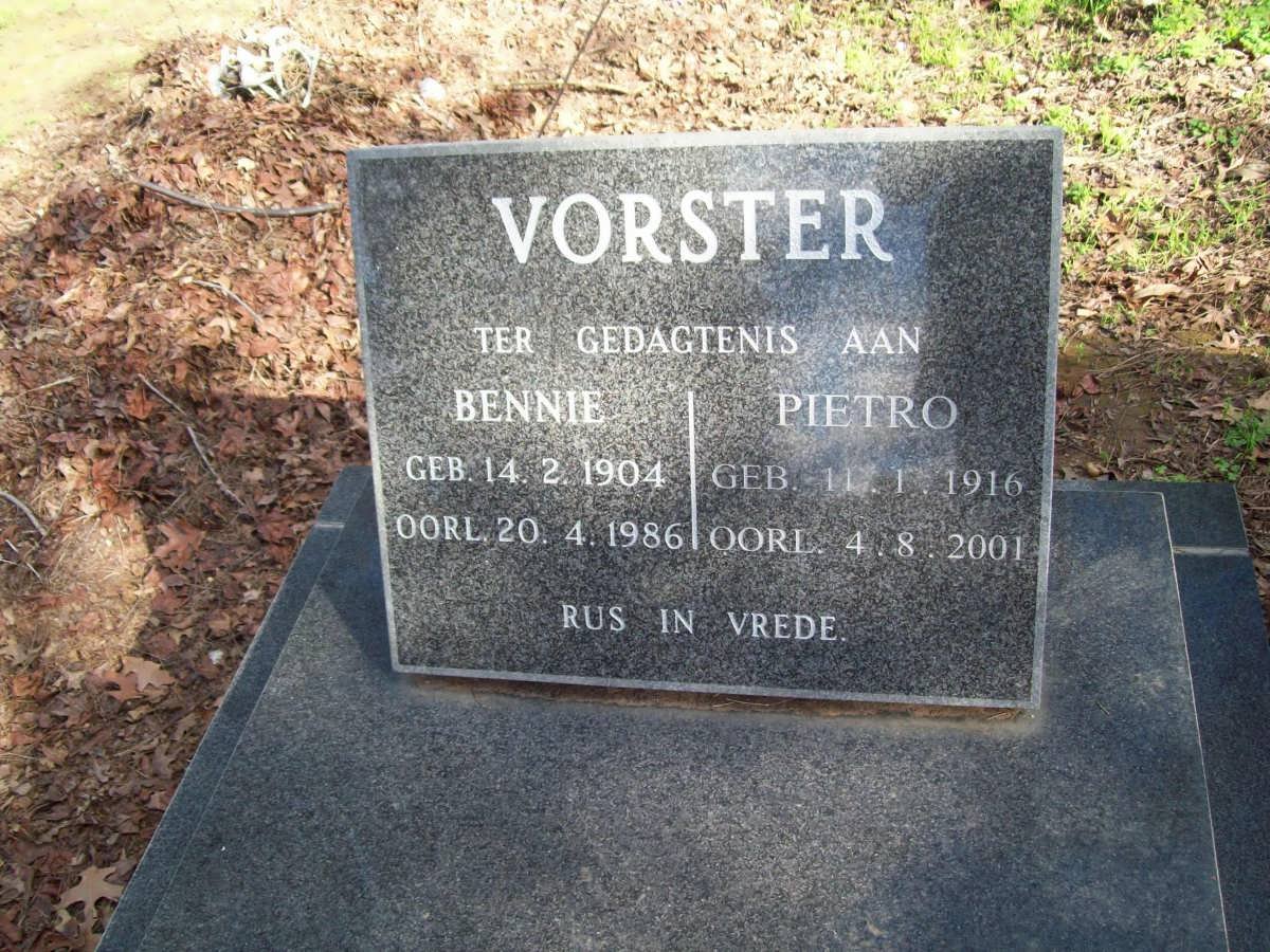 VORSTER Pietro 1916-2001 :: VORSTER Bennie 1904-1986