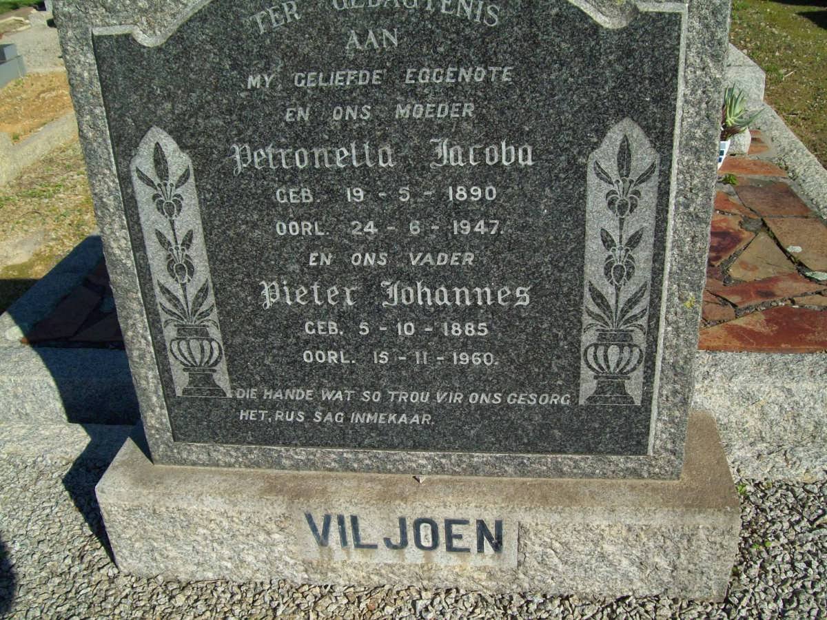 VILJOEN Pieter Johannes 1885-1960 &amp; Petronella Jacoba 1890-1947