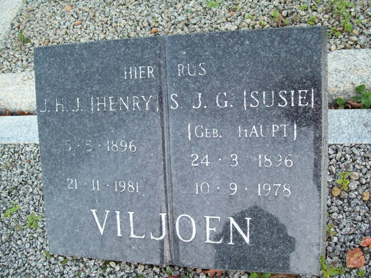 VILJOEN J.H.J. 1896-1981 &amp; S.J.G. HAUPT 1896-1978