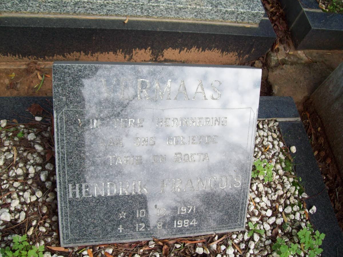 VERMAAS Hendrik Francois 1971-1984