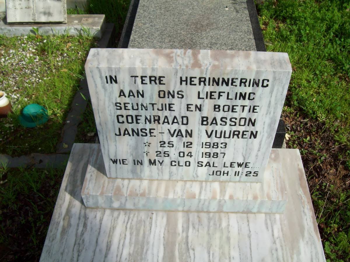 VUUREN Coenraad Basson, Jansen van 1983-1987