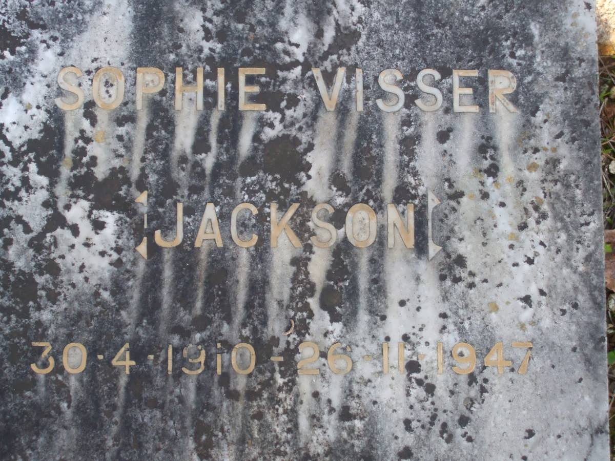 VISSER Sophie nee JACKSON 1910-1947