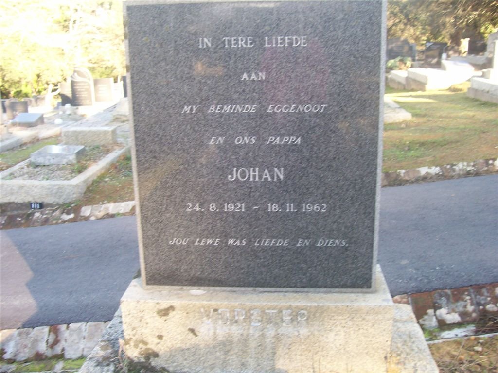 VORSTER Johan 1921-1962